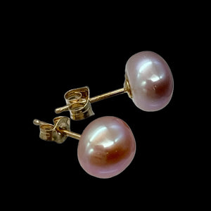 Fresh Water Pearl 14K Gold Stud Earrings | 1/4 inch | Lavender | 1 Pair |