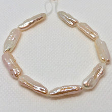 Load image into Gallery viewer, 8 Natural Peachy Pink Biwa Stick FW Pearls #4450 - PremiumBead Primary Image 1
