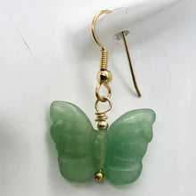 Load image into Gallery viewer, Aventurine Butterfly 14Kgf Gold Earrings | Semi Precious Stone Jewelry | - PremiumBead Alternate Image 2
