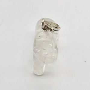 Carved Natural Quartz Bear and Sterling Silver Pendant 509252QZS - PremiumBead Alternate Image 8