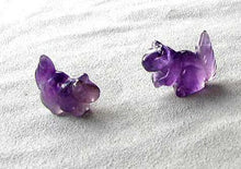 Load image into Gallery viewer, Just Nuts! 2 Amethyst Carved Squirrel Beads | 22x15x10mm | Purple - PremiumBead Primary Image 1

