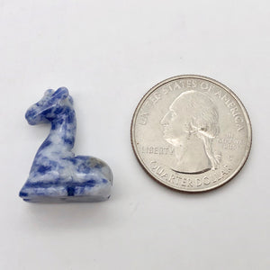 Graceful 2 Carved Sodalite Giraffe Beads | 21x16x9mm | Blue/White - PremiumBead Alternate Image 5