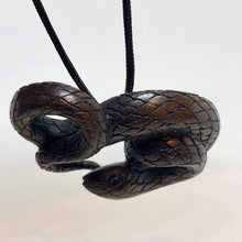 Load image into Gallery viewer, Carved Serpent / Snake Dark Teak Ojime/Netsuke Bead - PremiumBead Alternate Image 4
