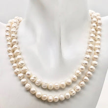 Load image into Gallery viewer, Natural White Freshwater 7mm Pearl 36 inch Strand Necklace
