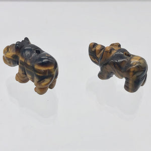 2 Tiger Eye Hand Carved Rhinoceros Beads, 21x13x10mm, Golden 009275TE | 21x13x10mm | Golden - PremiumBead Alternate Image 3