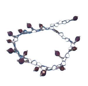 Love! Purple Sapphire & Hearts Silver Bracelet 406622