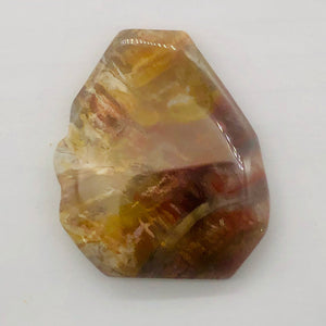 Fossilized Wood Irregular Flat Briolette | 45x38x7mm | Brown/White | 1 Pendant Bead