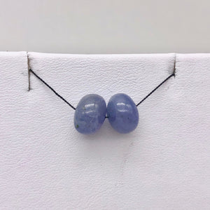 Rare Tanzanite Smooth Roundel Beads | 2 Bds | 9.5x7mm| Blue | 12 cts | 10387d - PremiumBead Primary Image 1