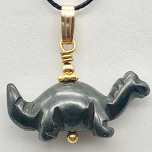 Load image into Gallery viewer, Hematite Diplodocus Dinosaur with 14K Gold-Filled Pendant 509259HMG - PremiumBead Primary Image 1
