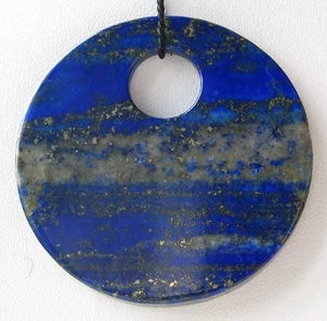 Starry Night Natural Lapis Disc Pendant Bead 9362C - PremiumBead Alternate Image 2