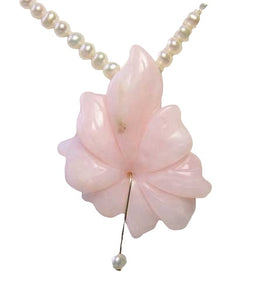 Love Pink Peruvian Opal Flower 16 inch Necklace 510369A