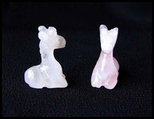 Load image into Gallery viewer, Graceful 2 Carved Rose Quartz Giraffe Beads | 21x16x10mm | Pink - PremiumBead Primary Image 1
