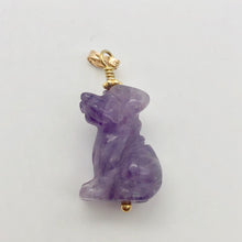 Load image into Gallery viewer, Amethyst Dog Pendant Necklace | Semi Precious Stone Jewelry | 14k Pendant - PremiumBead Alternate Image 5

