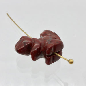 Nuts 2 Hand Carved Animal Brecciated Jasper Squirrel Beads | 22x15x10mm | Red - PremiumBead Alternate Image 10