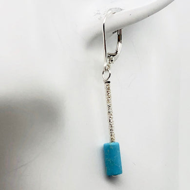 Charming Designer Natural Untreated Turquoise Earrings Sterling Silver| 2