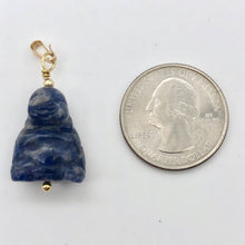 Load image into Gallery viewer, Namaste Hand Carved Sodalite Buddha and 14K Gold Filled Pendant, 1.5&quot; Long - PremiumBead Alternate Image 6
