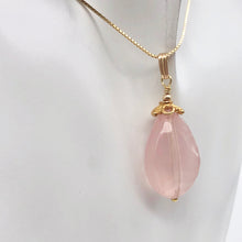 Load image into Gallery viewer, Sparkle Twist Faceted 14kgf Rose Quartz 23x17mm Pear Pendant - PremiumBead Alternate Image 10
