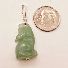 Load image into Gallery viewer, Howling Aventurine Wolf Solid Sterling Silver Pendant | 1.44&quot; (Long) - PremiumBead Alternate Image 2
