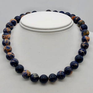 6 Blue Sodalite with White and Orange 12mm Round Beads 10781 - PremiumBead Alternate Image 5