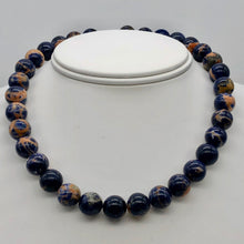 Load image into Gallery viewer, Blue Sodalite with White and Orange 12mm Round Bead Strand 110781 - PremiumBead Alternate Image 3
