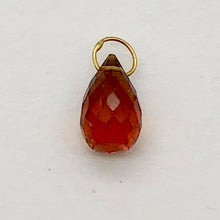 Load image into Gallery viewer, .85cts Orange Sapphire 18K Briolette Bead Pendant | 6.5x4mm |
