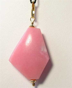 Designer! Pink Peruvian Opal & Vermeil Pendant 509862D - PremiumBead Alternate Image 2