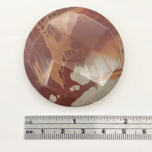 Picture Jasper Round Coin Stone | 50x10mm | Red Gray | 1 Pendant Bead |