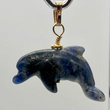 Load image into Gallery viewer, Semi Precious Stone Jewelry Jumping Pendant Necklace in Blue Sodalite and Gold - PremiumBead Alternate Image 5
