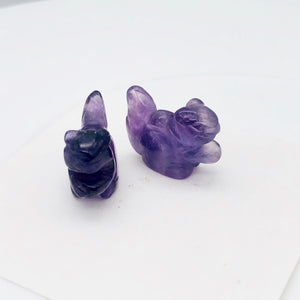 Charming Carved Amethyst Squirrel Figurine | 22x15x10mm | Purple - PremiumBead Alternate Image 7