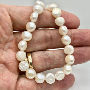 Baroque Creamy White FW Pearl 8" Strand| 9.5x9x6 to 13x9x6mm| White| 21 Pearls | - PremiumBead Alternate Image 7