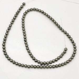 Pyrite Natural Round Bead Half Strand | 4mm | Silver | 50 Bead(s) |