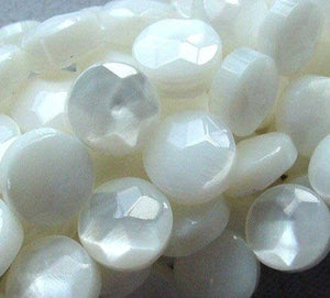 Mississippi White Ebony Shell 7 Coin 8x4mm Beads - PremiumBead Alternate Image 2