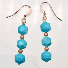 Load image into Gallery viewer, Unique Natural USA Turquoise 14K Rose Gold Filled Earrings | 1 3/4&quot; Long |
