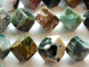 2 Ocean Jasper 14x14x14mm Cubes 1408 - PremiumBead Primary Image 1