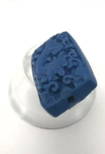 Load and play video in Gallery viewer, Carved Blue Cinnabar Dragon Beads | 32x18x12 | Blue | Rectangle | 4 beads |
