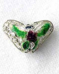 5 Green Cloisonne Butterfly Pendant Beads 8635G - PremiumBead Primary Image 1