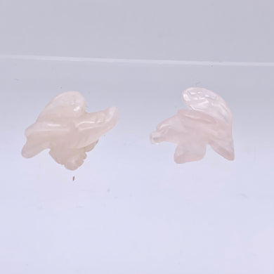 2 Soaring Carved Rose Quartz Eagle Beads | 22x14x12mm | Pink - PremiumBead Primary Image 1