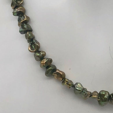 Dragonscale! Green Freshwater Keishi Pearl Strand | 5x3 to 7x4 | 80 + pearls | - PremiumBead Primary Image 1