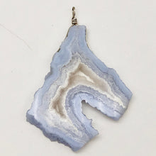 Load image into Gallery viewer, 147cts Blue Chalcedony Druzy Dream Bead Sterling Silver Pendant | 3&quot;Long |
