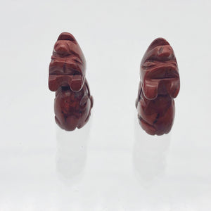 New Moon 2 Carved Red Jasper Wolf Coyote Beads | 21x11x8mm | Red - PremiumBead Alternate Image 6