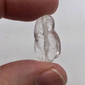 Intricately Carved Quartz Female Laughing Buddha Beads | 25x14x11.5mm | Clear - PremiumBead Primary Image 1