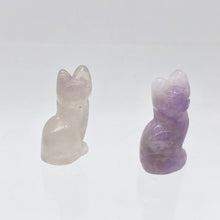 Load image into Gallery viewer, Adorable! 2 Amethyst Sitting Carved Cat Beads | 21x12x8mm | Purple - PremiumBead Primary Image 1
