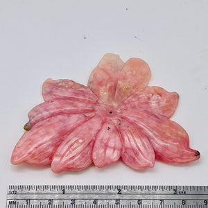 140ct Peruvian Opal Flower Pendant Bead | 85x70x5 | Pink Black | 1 Bead |