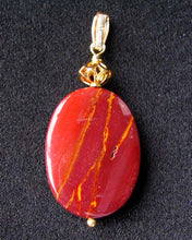 Load image into Gallery viewer, Fabulous Mookaite 30x20mm Oval 14k Gold Filled Pendant, 2 1/8 inches 506765D - PremiumBead Alternate Image 11
