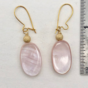 Shimmer! Carved Pink Mother of Pearl Earrings with Gold Disco Ball | 14Kgf | - PremiumBead Alternate Image 5