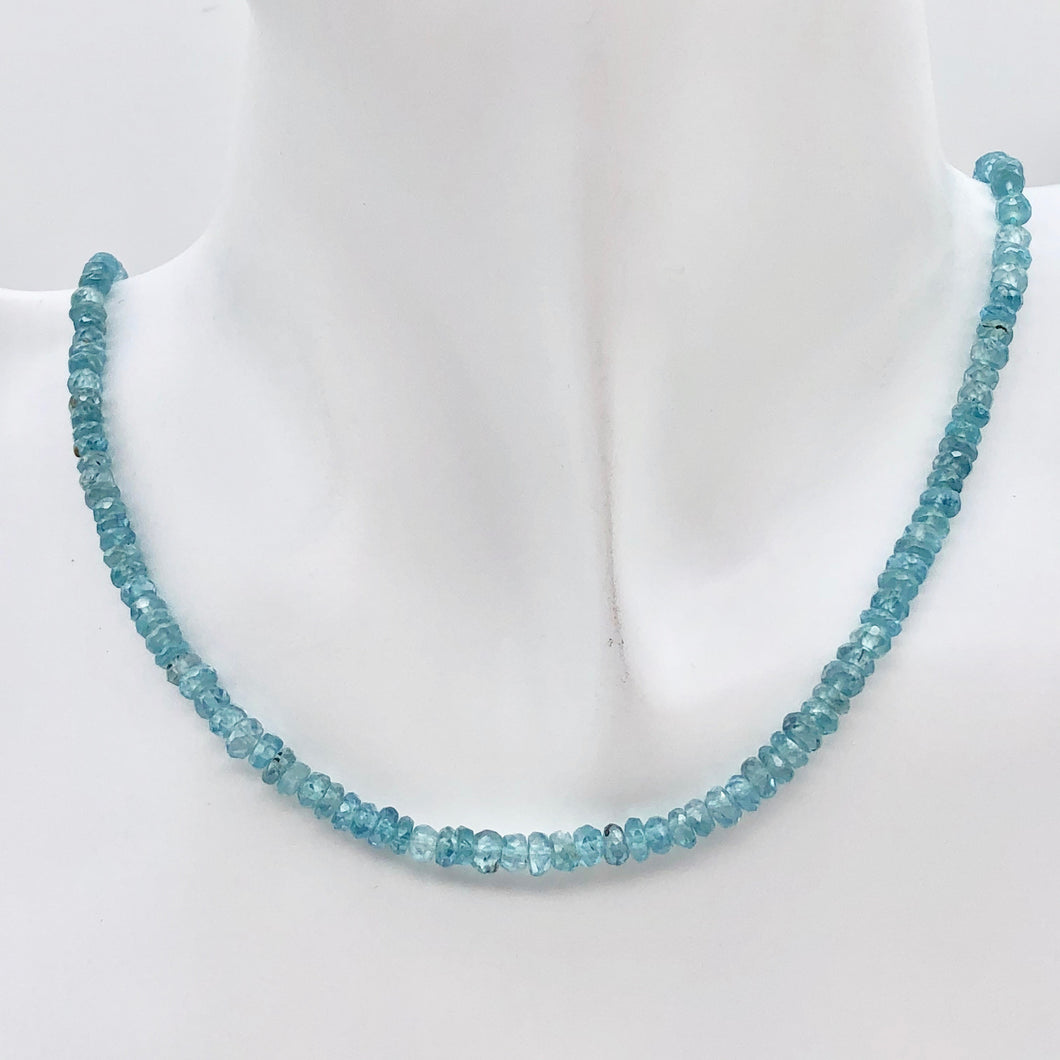73.7cts Natural Blue Zircon 3x1.5-4x2.5mm Graduated Faceted Bead Strand 10844 - PremiumBead Primary Image 1