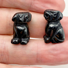 Load image into Gallery viewer, Companion Hematite Puppy Dog Figurine Worry Stone | 20x12x10mm | Silvery
