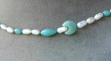 Load image into Gallery viewer, Cream Pearl and Amazonite Necklace Celebrating ~The Moon Goddess~ 6141 - PremiumBead Alternate Image 3
