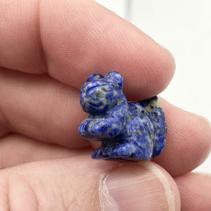 Charming Carved Sodalite Squirrel Figurine | 22x15x10mm | Blue/White - PremiumBead Alternate Image 2