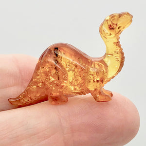 Natural Untreated Amber Hand Carved Diplodocus Dinosaur | 45x27x10mm | Figurine